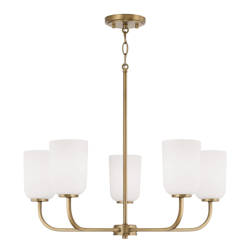 Lustre classique à 5 lumières Kurtisha, Laiton vieilli