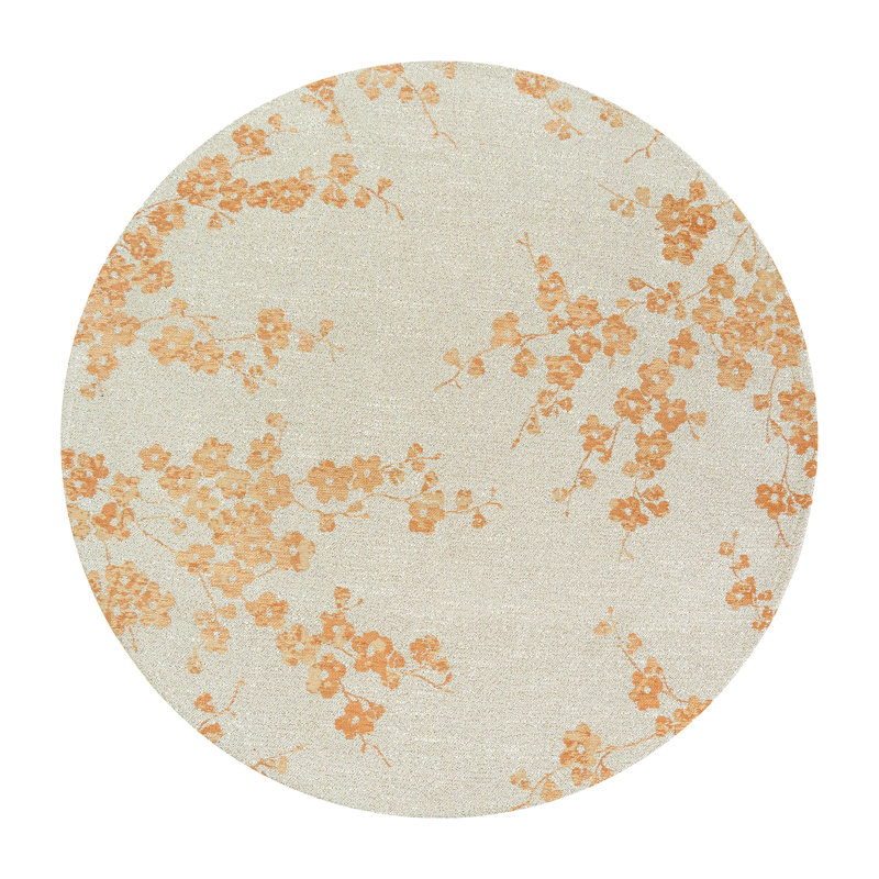 Rectangle Abstract Jacquard Indoor / Outdoor Washable Area Rug, Beige, Square 140 cm