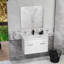 Meuble-lavabo 32 po avec lavabo et miroir, meuble-lavabo mural avec portes doubles, cadre en aluminium, charnières à fermeture douce, longues poignées en métal, lavabo en céramique-126528844