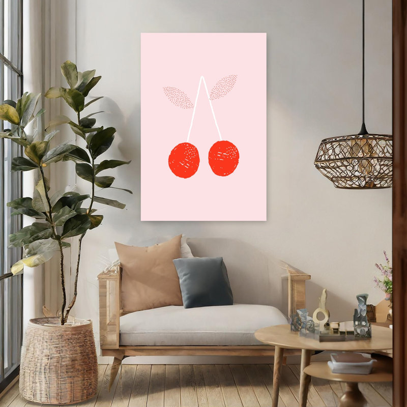 «Sweet Red Cherries», art mural cerise, H 48 po x l 32 po