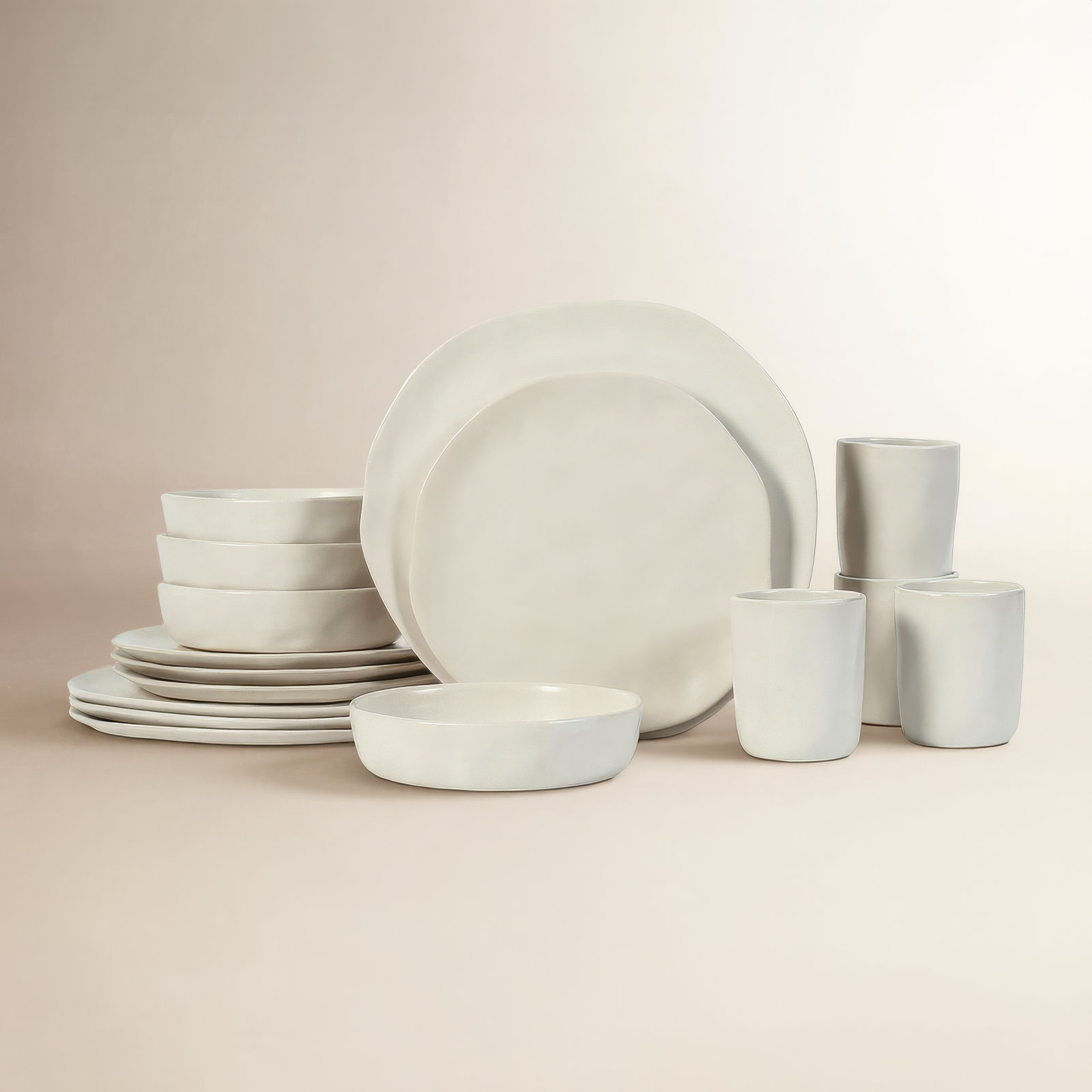 Hekonda Stoneware Dinnerware Set, White