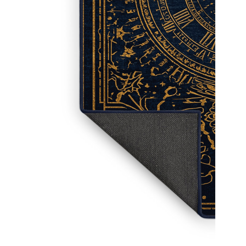 Soft Plush Faust New Years Modern & Contemporary Abstract Area Rug in Gray – Navy Binding, 8x12