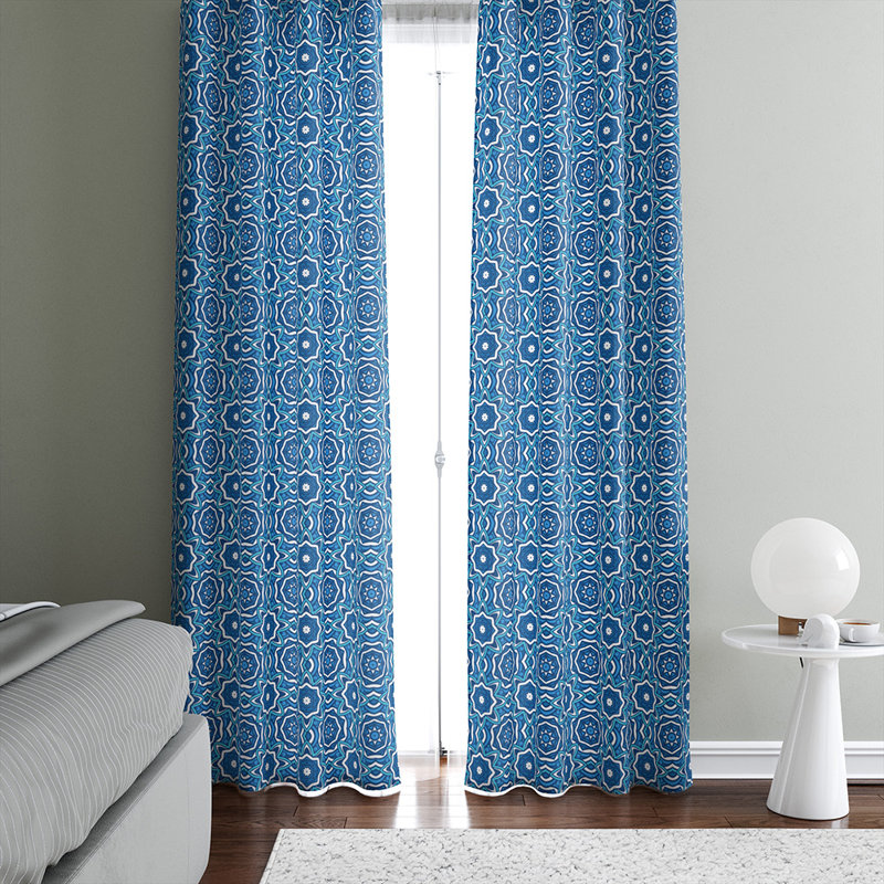 Panneaux de rideaux géométriques semi-transparents, L 20 po x L 52 po