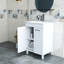 Meuble-lavabo de 24 po avec lavabo, portes doubles avec charnières à fermeture en douceur, armoire de salle de bain avec tablette ajustable, poignée en métal, lavabo en céramique, pieds argent réglables