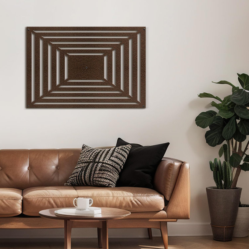 Décoration murale en métal, H 15 po x l 30 po x P 0,05 po, Bronze