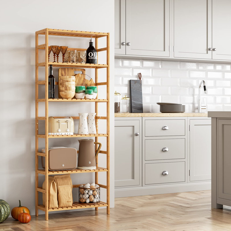 Forontenac 63.4" H x 23.6" W Etagere Bamboo Bookcase with Adjustable Shelves