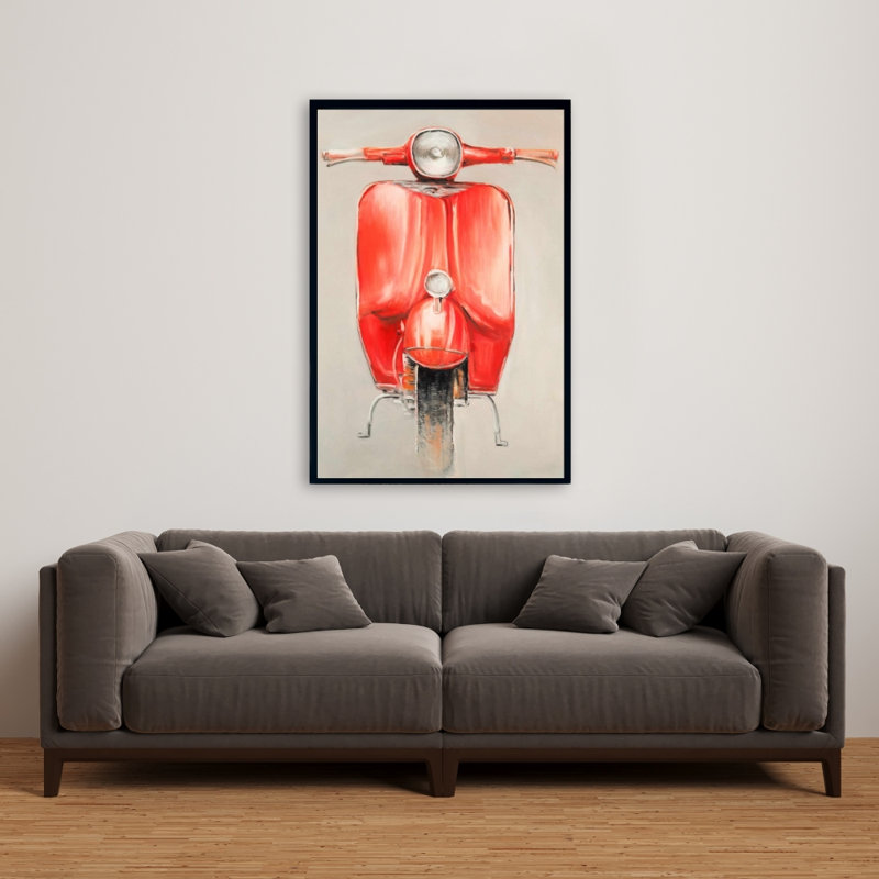 «Small Red Moped» sur toile