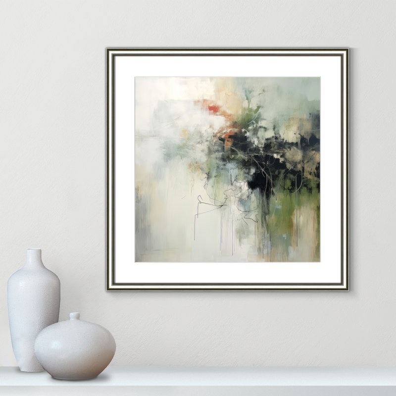 «Green Abstraction I Print» par Irena Orlov, L 24,75 po x H 24,75 po, Imprimé mat, Argent classique
