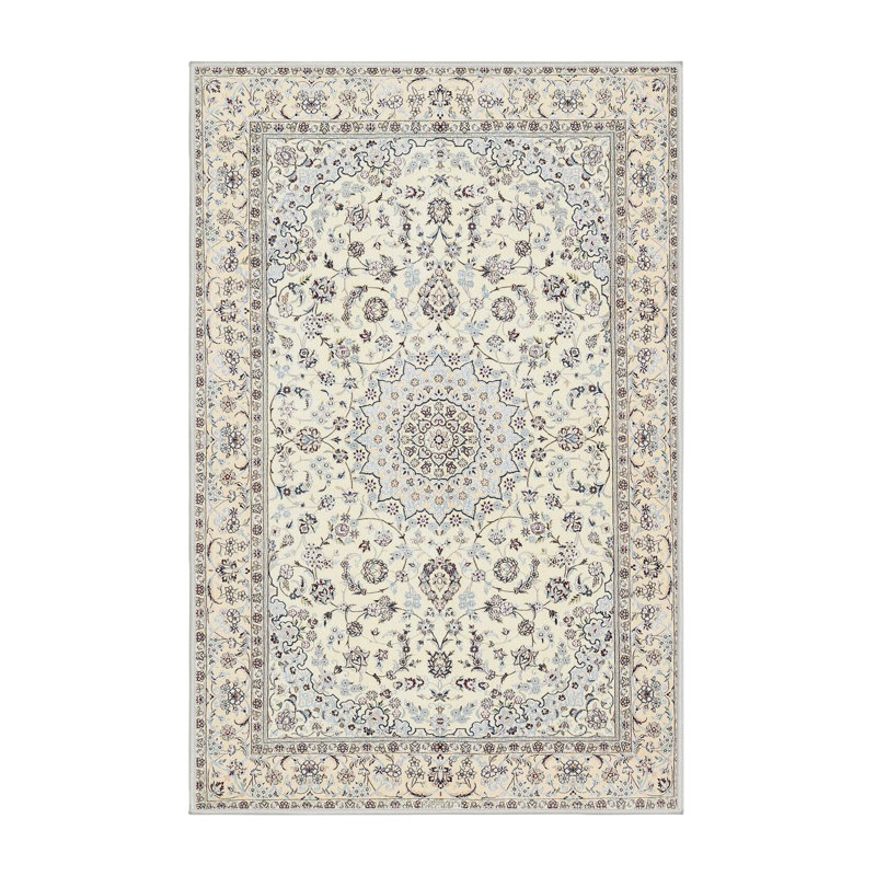 Riley-James oriental crème/brun/gris Tapis décoratif, Rectangle 7 pi x 10 pi