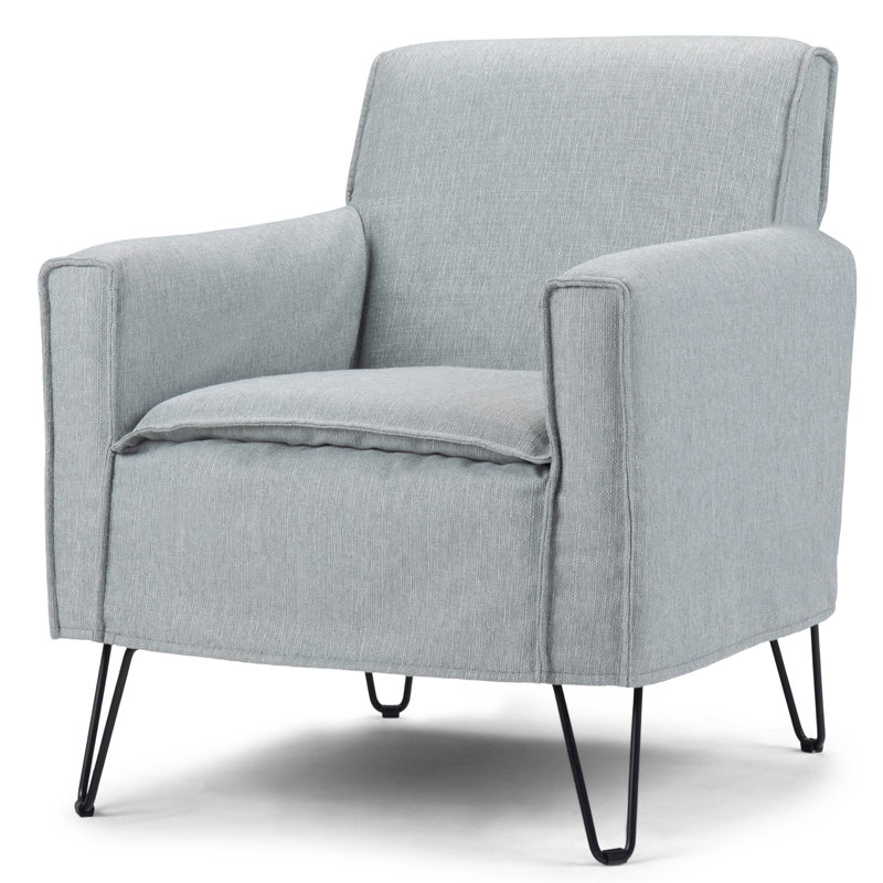 Fauteuil en polyester 71,12 cm de large Warren, Bleu pâle
