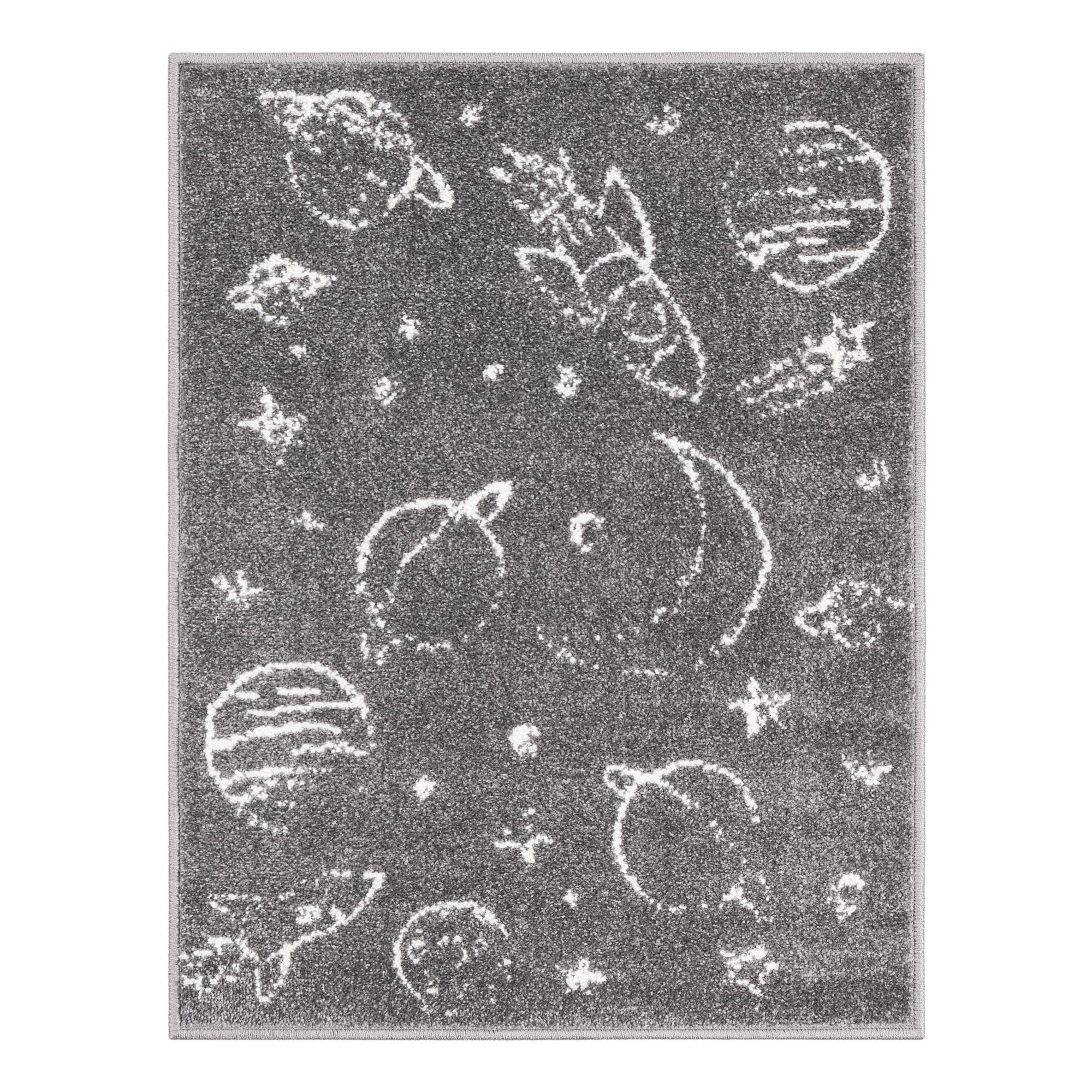 Kids Rug, Rectangle 2'2" x 2'11", Gray