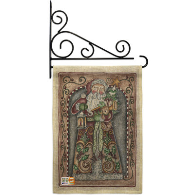 Jouets de père noël et lampe en toile jute à 2 côtés 19 po x 13 po drapeau de jardin