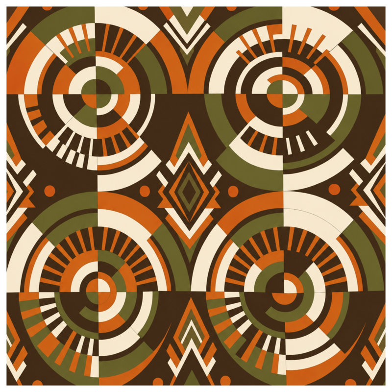 Édredon à motifs géométriques circulaires, Twin