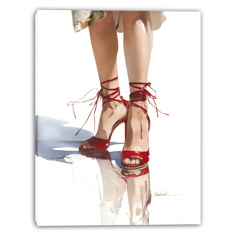 «Scarlet Ribbon Heels», art mural sur toile tendue