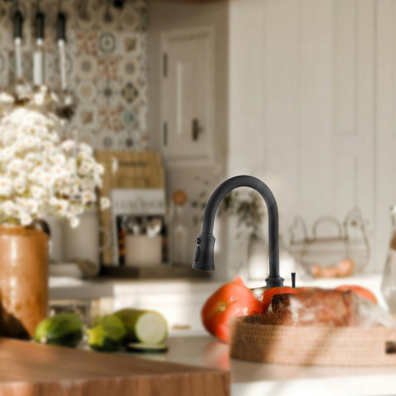 Doitbest Pull Down Kitchen Faucet, Matte Black
