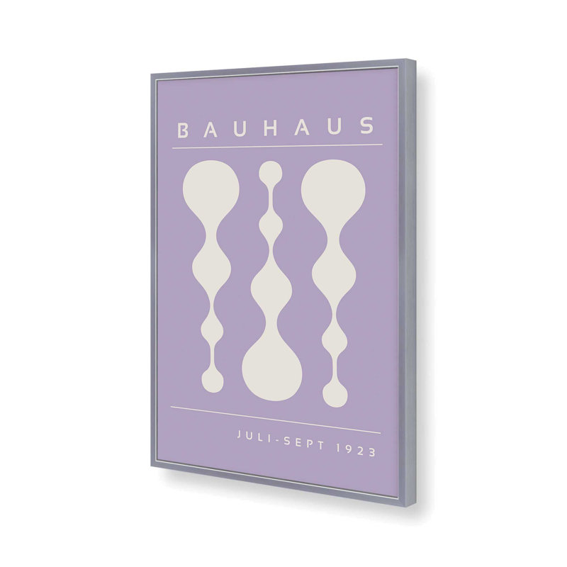 Purple Retro Bauhaus Poster II Print, 37.25" H x 25.25" W x 1.25" D, Polished Chrome