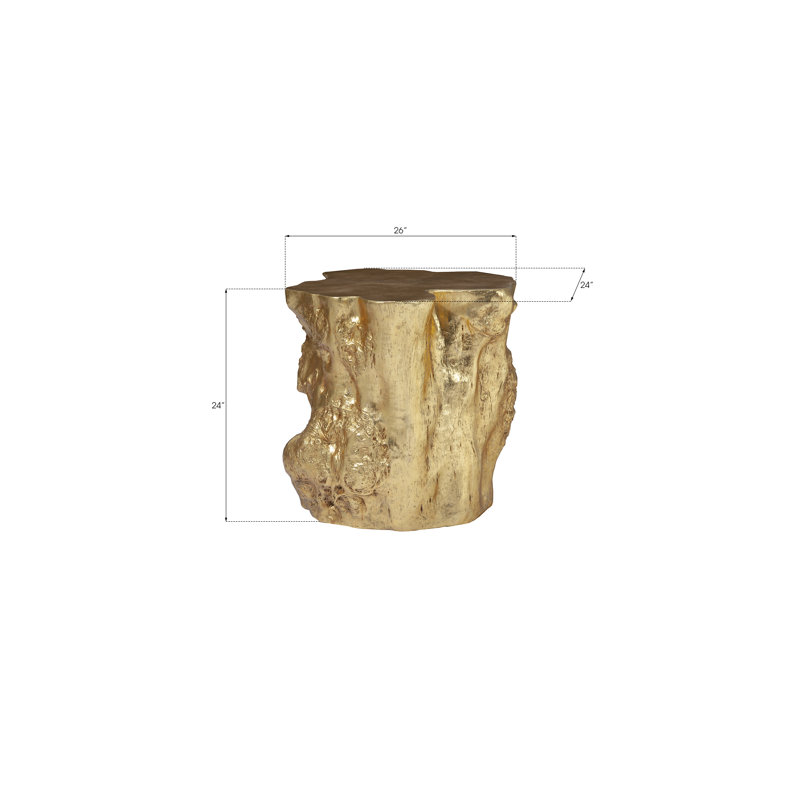 Cast Naturals End Table, Gold
