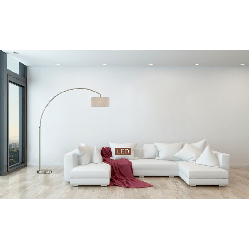 Lampe sur pied arquée 80 po Elena, Nickel brossé