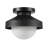 1-Light Matte Black Flush Mount Ceiling Light with Frosted Glass Shade and Bronze Trim