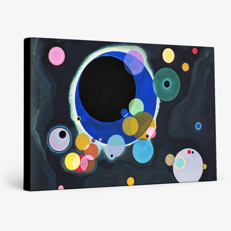 Plusieurs cercles (1926) - Paysage, art mural sur toile, 36" W x 24" H