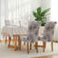 Housse pour chaise de salle à manger extensible beige, ensemble de 4 chaises