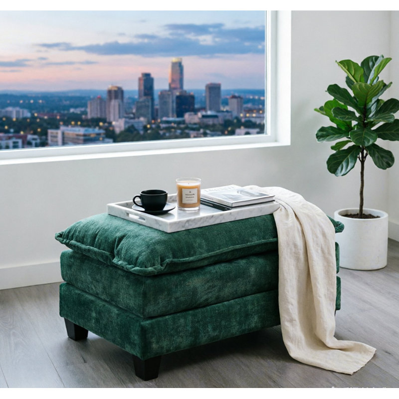 Cloud Sofa Ottoman only, Modern Sectional Couch, for Living Room Bedroom and Apartment, Comfy Double Layer Upholstered Seat Cushion, Breathable Chenille Fabric