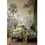 Papier peint tropical jungle, fresque murale en toile noire et ivoire, motif toile de Jouy-359199528-359199533