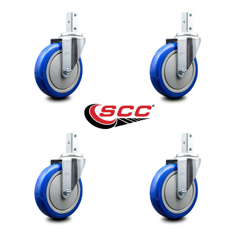 Polyurethane Casters, Blue