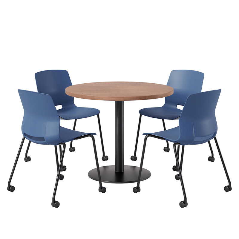 Ensemble repas pour quatre personnes, Cerise, Bleu marine / Noir, H 41 po x L 36 po x l 36 po