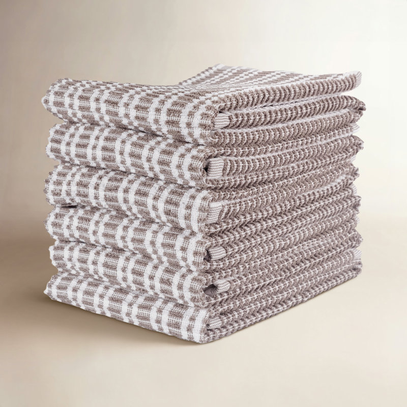 Serviette de cuisine Bruna Ripple Terry - 16 po x 28 po, Gris