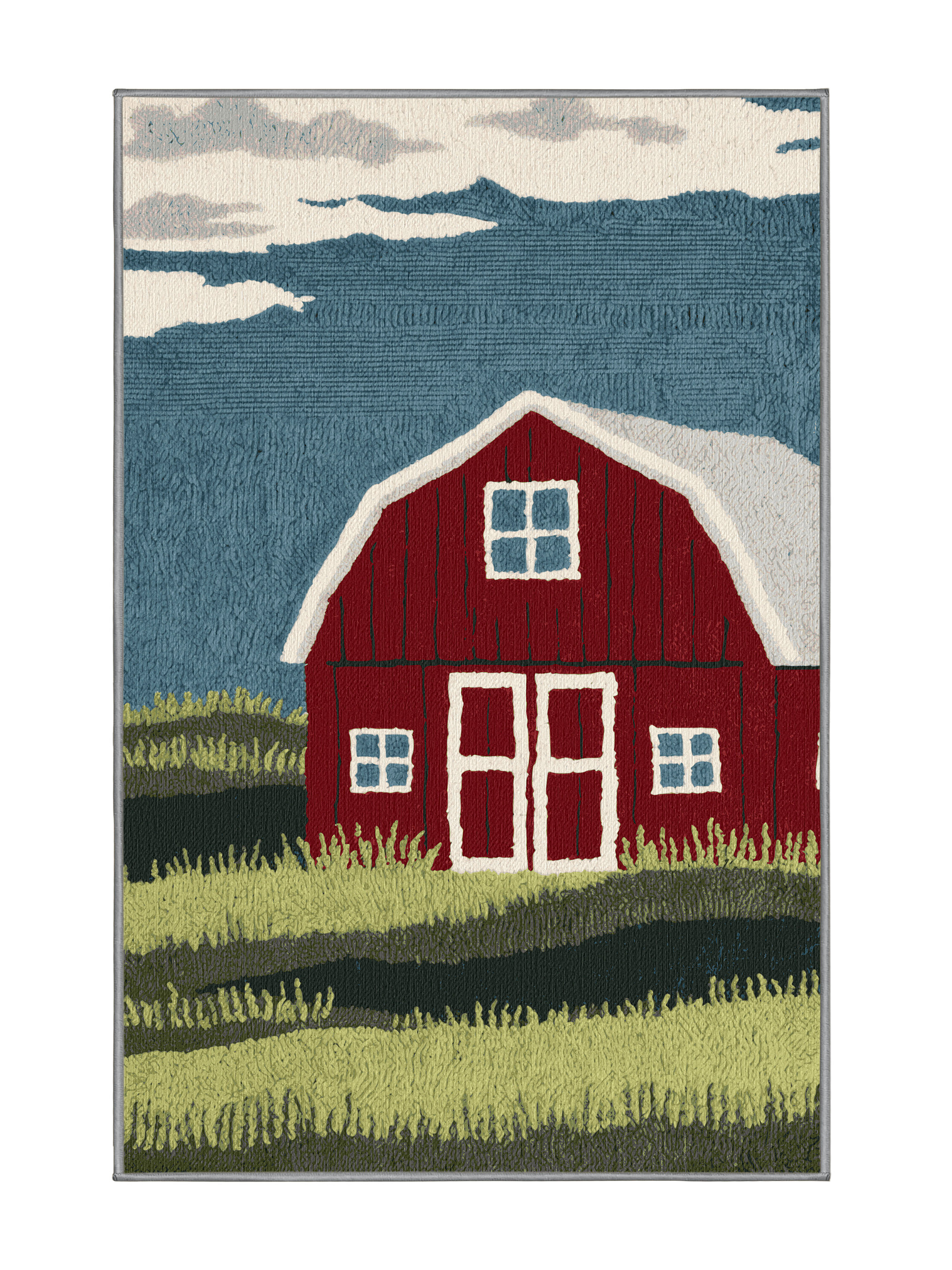 One Allium Way® Washable Red Barn Farm Area Rug | Wayfair