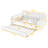 Upholstered Daybed With Trundle And Wood Slat Support-1905666739