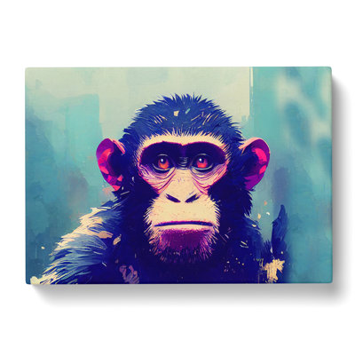 Monkey Art Painting Abstract - Wrapped Canvas