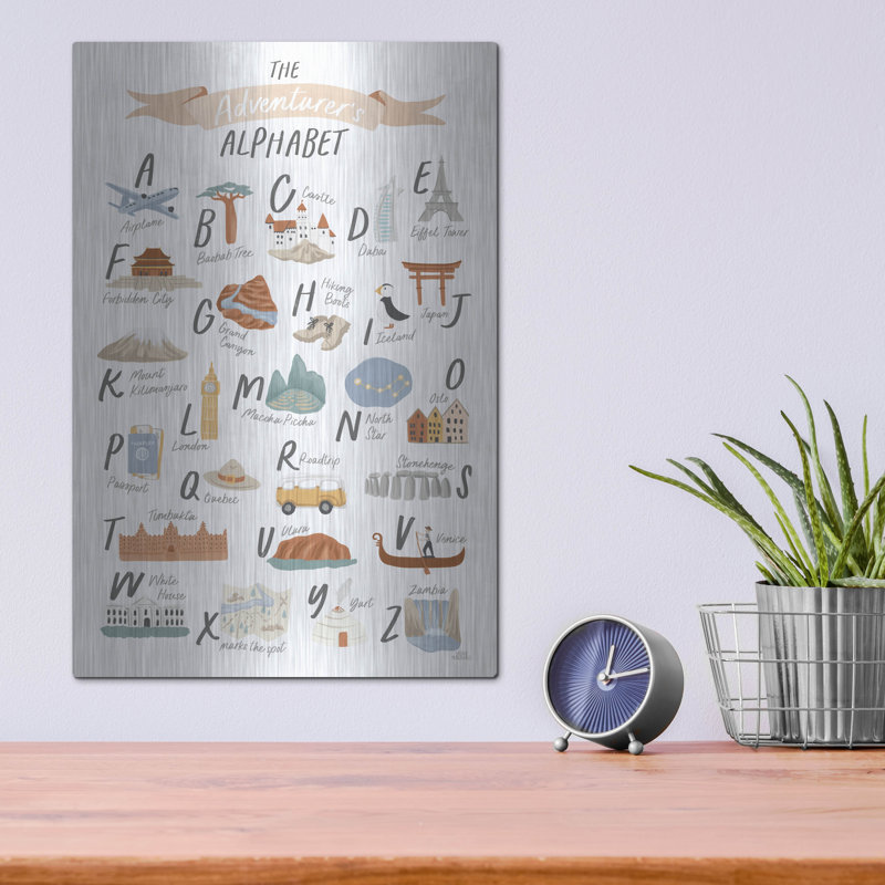 «Around The World 3» par Laura Marshall, art mural en métal, H 16 po x l 12 po