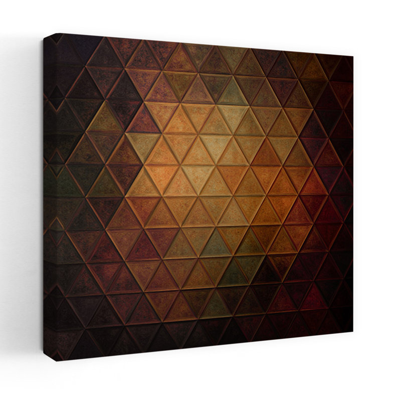 «Earthy Triangle géométrique», art géométrique abstrait coloré, art mural, H 18 po x l 18 po