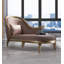 Chaise longue en bois massif et en cuir, de style luxueux et lumineux, pour chambre et salon.-1699303494