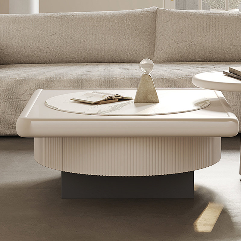 Table de thé en pierre crème