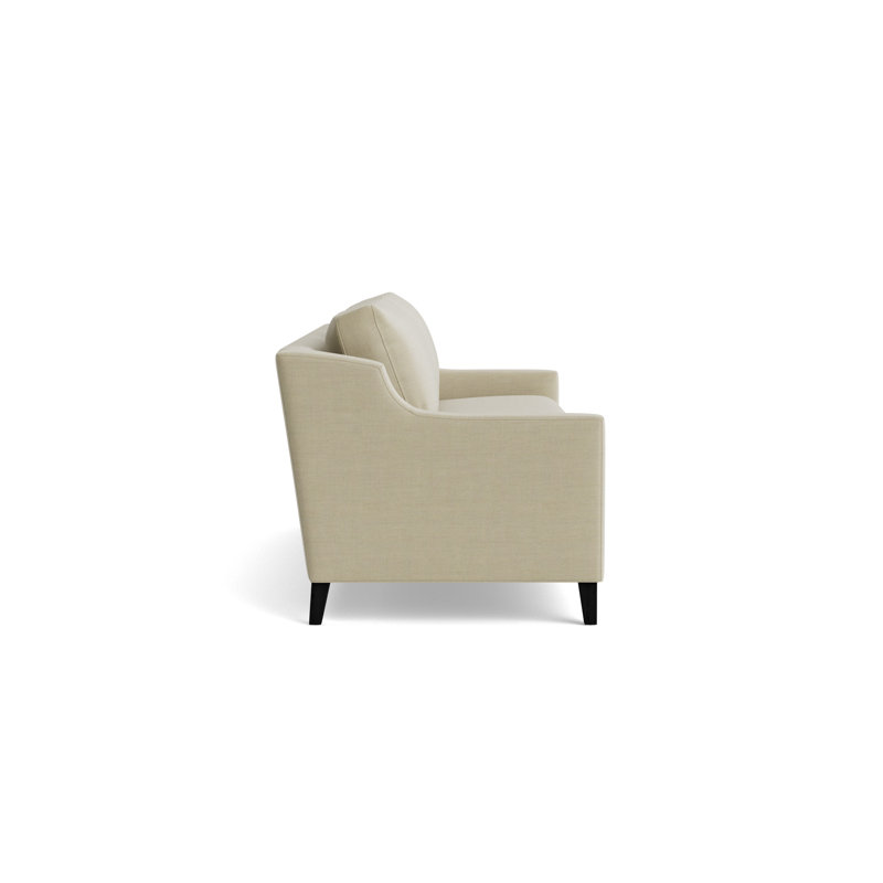 Gigi No Skirt 85 Sofa, Performance Linen - Flax, Black