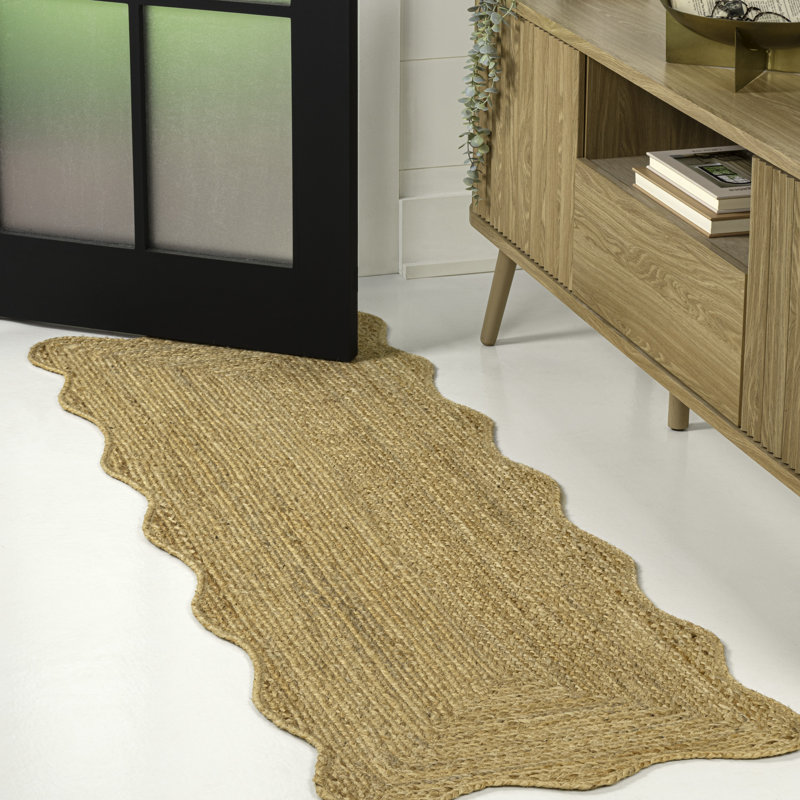 Seaside Cottage Scallop Edge Jute Rug, Runner 2' x 8'