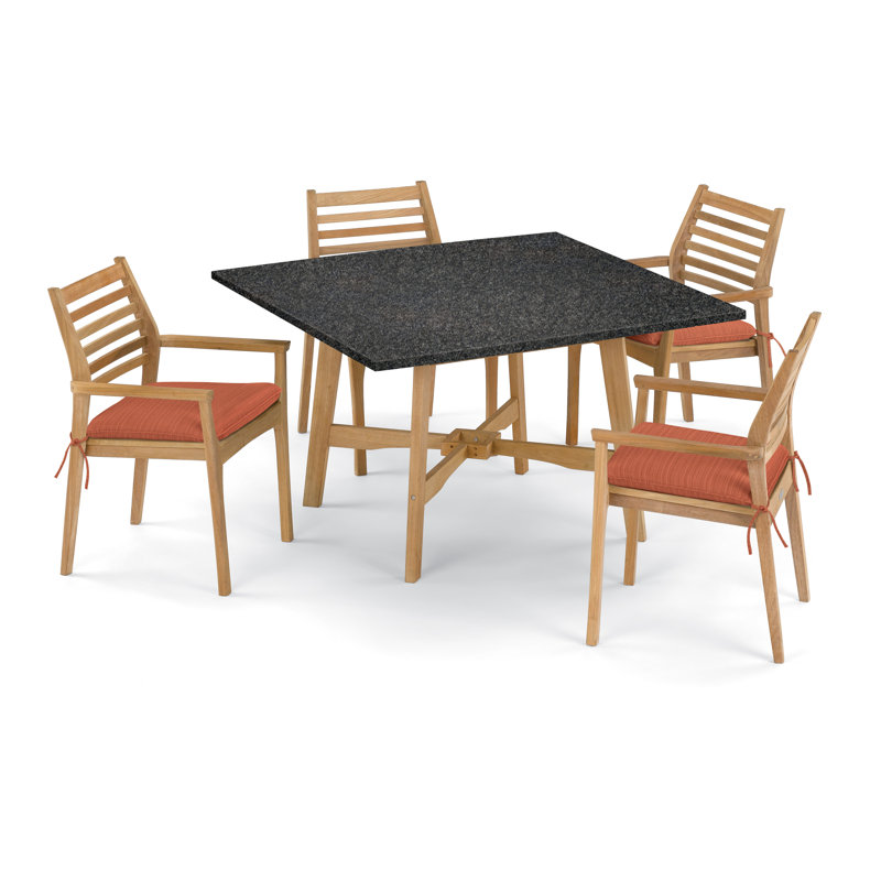 Ensemble repas 5 pièces avec coussins Huggins, Papaye Dupione