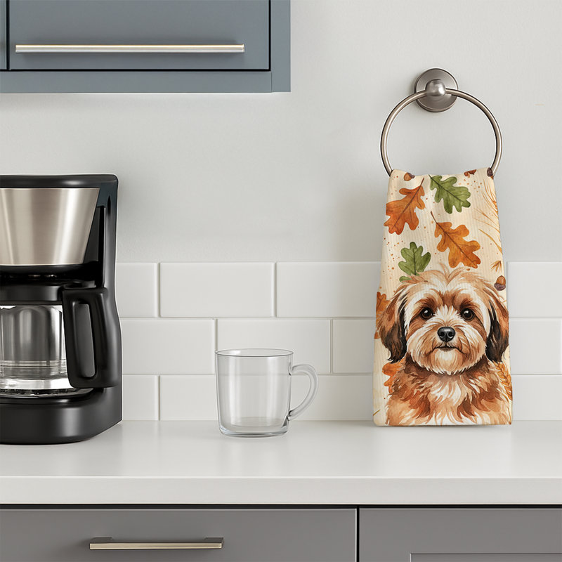 Sable Havanese Heirloom Fall Kitchen Towel, Sable Havanese