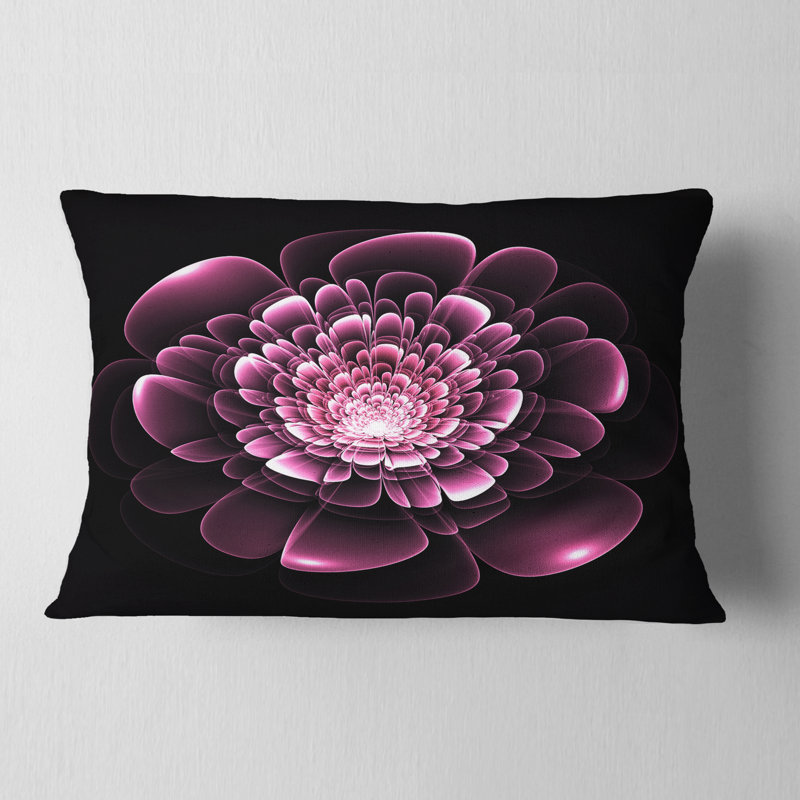 Coussin décoratif imprimé floral mauve brillant