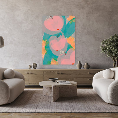 Art mural rose et rose