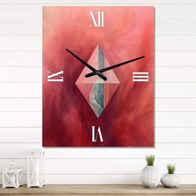 Horloge murale rose géante minéral majestueux