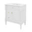 Meuble-lavabo de salle de bain avec lavabo en céramique, 2 tiroirs et rangement à porte rabattable, tablette réglable-415670953