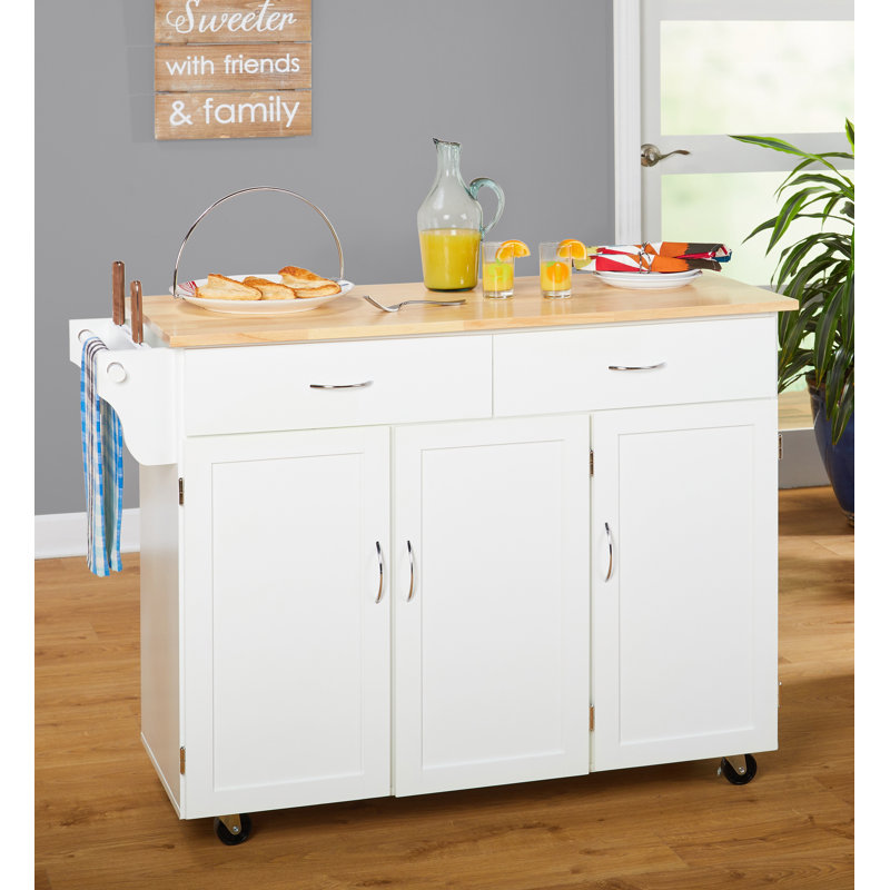 Sayers Wood Kitchen Island, White