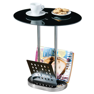 Glass Top Pedestal End Table