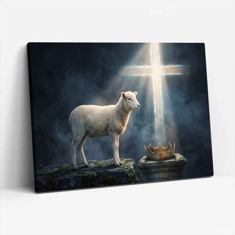 Ensemble de 1 tableau sur toile Couronne d'agneau, H 20 po x l 30 po, Toile tendue