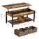 Eoghan 41.7" Lift Top Coffee Table with Hidden Storage Compartment and 2 Rattan Baskets
