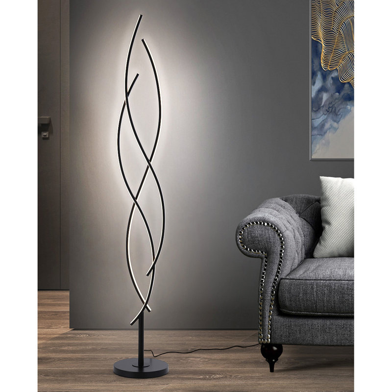 Bartolomeo 63'' LED Tree Floor Lamp, Black
